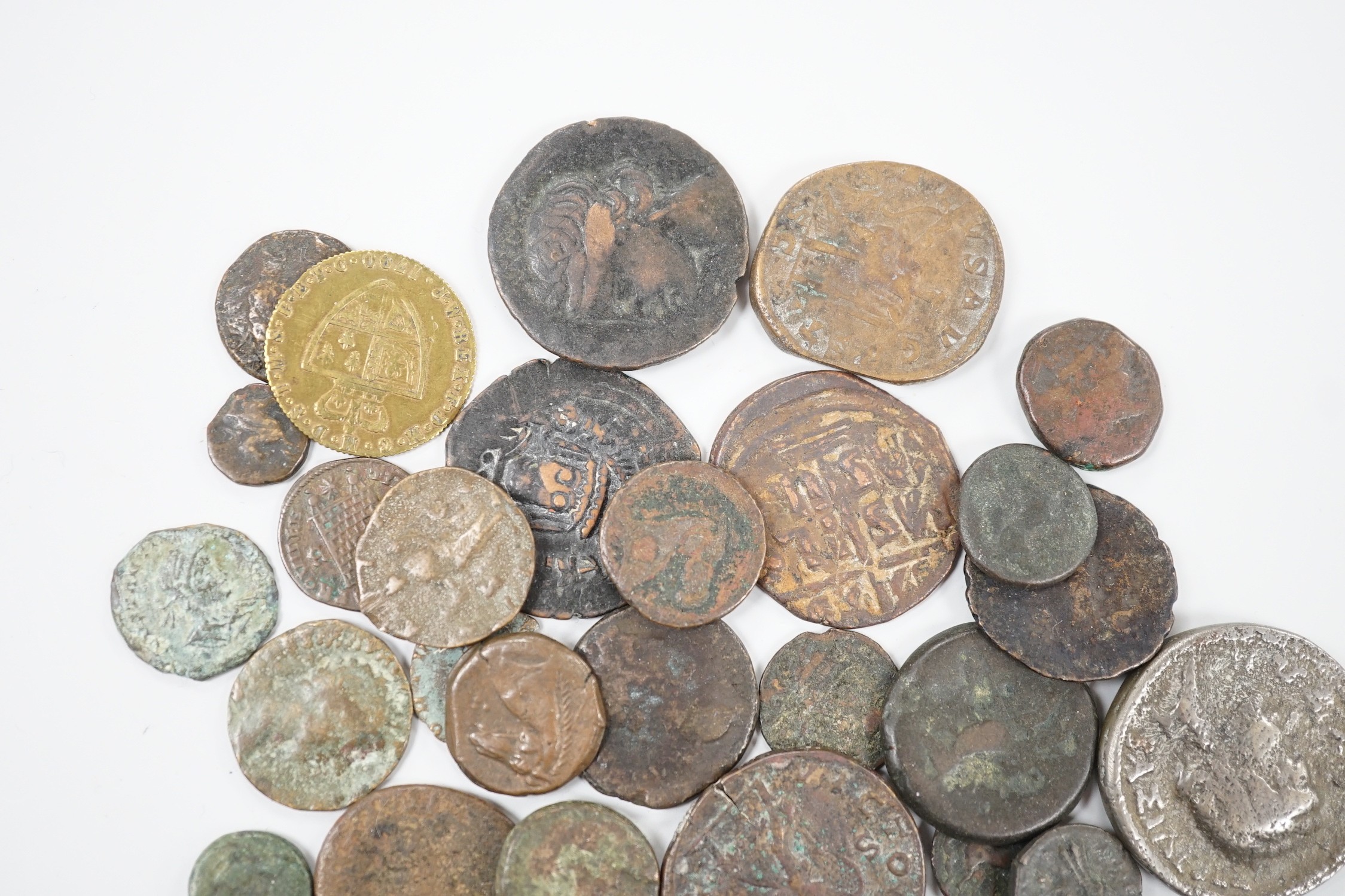 A selection of mixed Roman and later coins